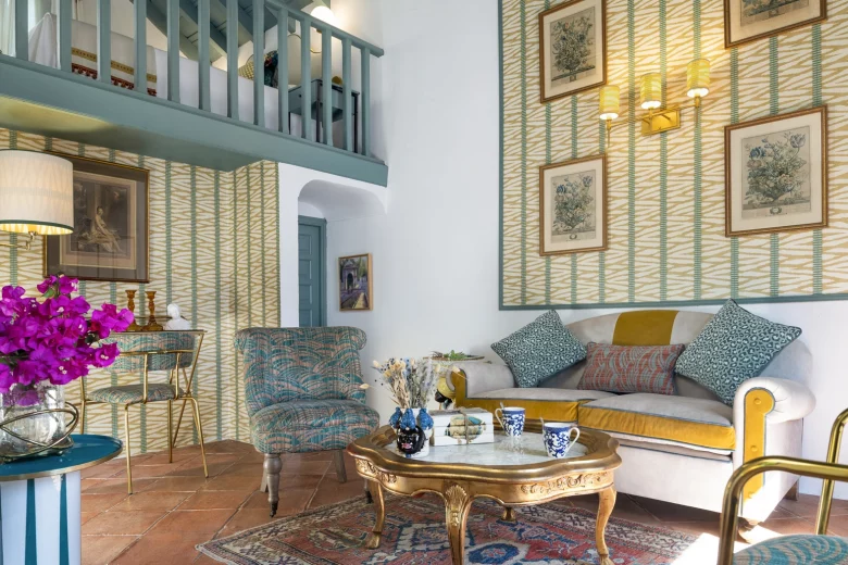 Fernando III Junior Suite, Living Room, Hotel Cortijo Torre de la Reina, Seville, Andalusia, Spain