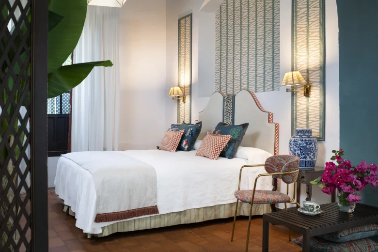 Maria de Molina Suite, Bedroom, Hotel Cortijo Torre de la Reina, Seville, Andalusia, Spain