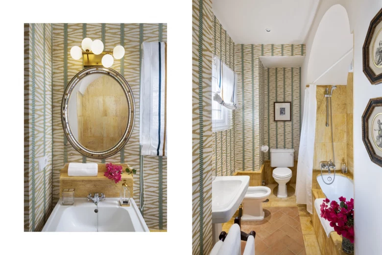 Pérafan de Ribera Luxury Double Room, Bathroom, Hotel Cortijo Torre da la Reina, Seville, Andalusia, Spain